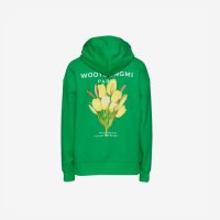 [우영미 후드티셔츠] 우영미 플라워 프린트 백로고 후드 그린 W221TS34723F Wooyoungmi Flower Print Back Logo Hoodie Green