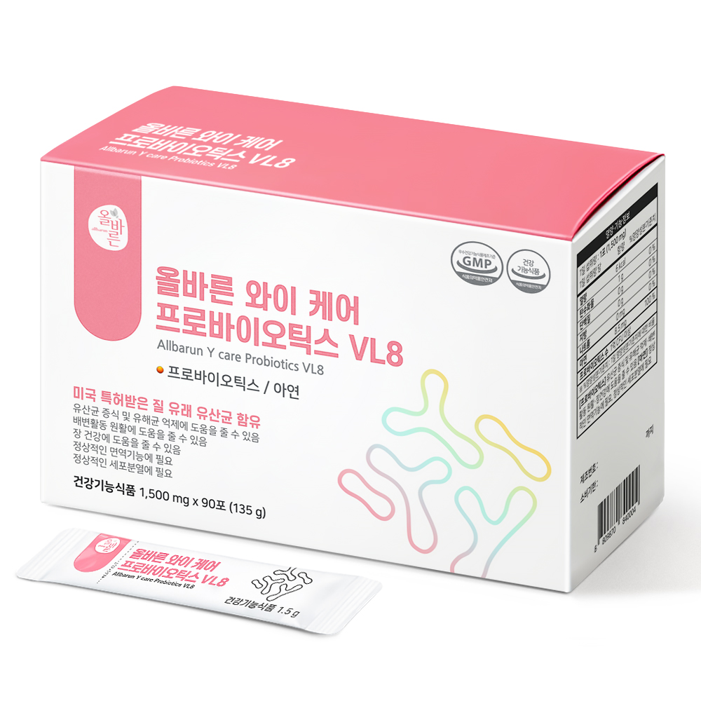 [질 유래 유산균] 올<b>바른</b> 와이 케어 프로바이오틱스 VL8 90포, 1개