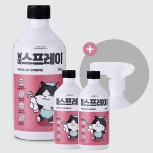 고양이 모래 화장실 오줌 소변 이불 냄새 제거 미생물 탈취제 스프레이 500ml x 3개