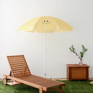 방수 자외선차단 홈캠핑 홈카페 테라스 각도조절 스마일 파라솔 마켓비 ROMIL