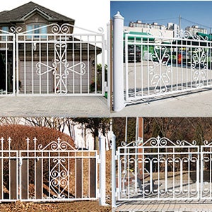 휀스 양문대문 제작상품 (대문,기둥2개) 총가로 2미터 (높이1200버전)