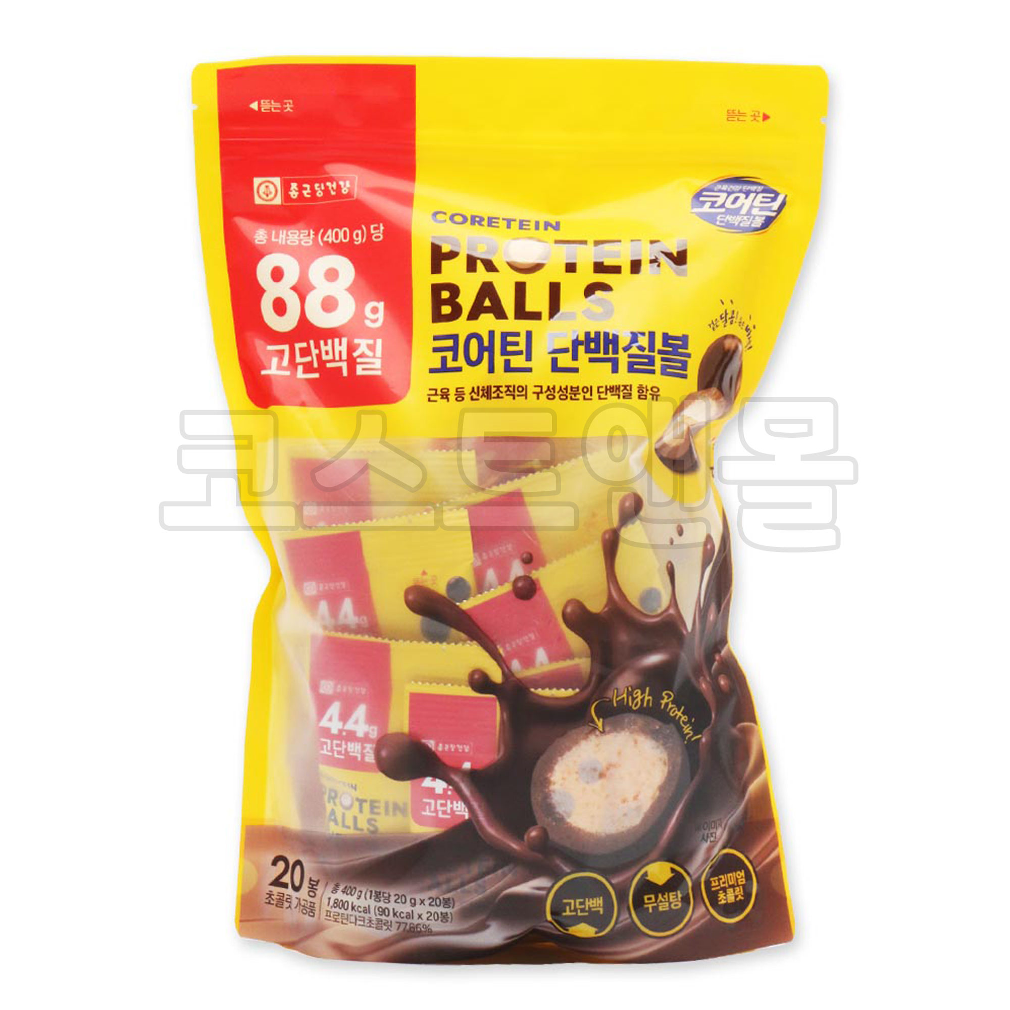 종근당건강 코어틴 단백질볼 프로틴초코 다크초콜릿 400g 개별포장 / 코스트코