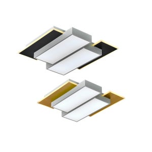 LED 인테리어 투톤 직사각 거실등 80W 모더나 블랙 골드