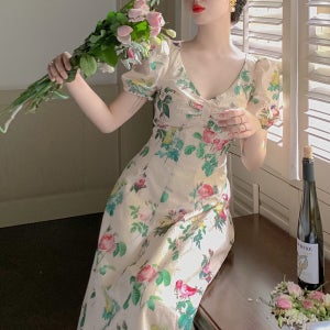 나의 해방일지 염기정 이엘 플라워 반팔 원피스 드레스 패션 의상
