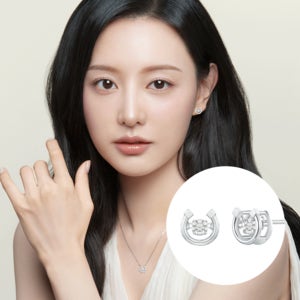 [스톤헨지] 럭키유 댄싱스톤 스텔라 실버 귀걸이 N0136