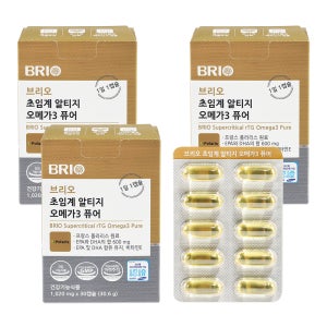 브리오 초임계 알티지 오메가3 퓨어 / RTG EPA DHA 영양제 30캡슐, 3개