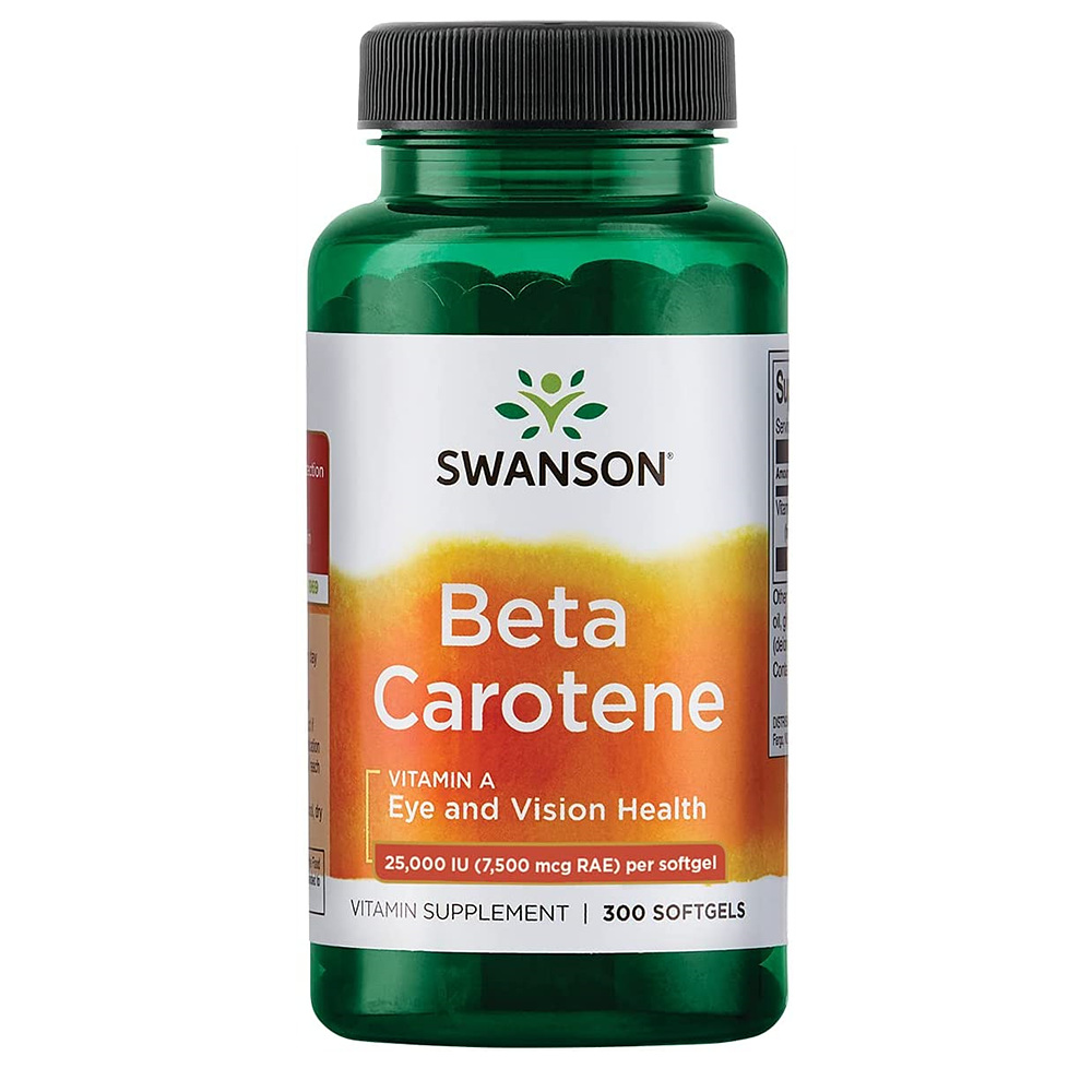 Swanson 베타카로틴 <b>비타민 A 25000 IU</b> (7500 mcg) 300 소프트젤