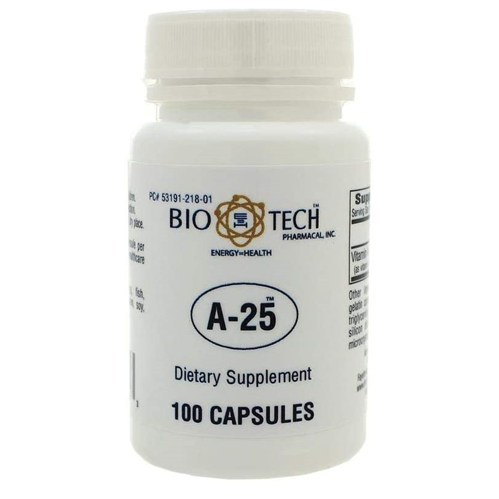 Bio-Tech Pharmacal A-25 <b>비타민 A 25000 IU</b> 100 캡슐