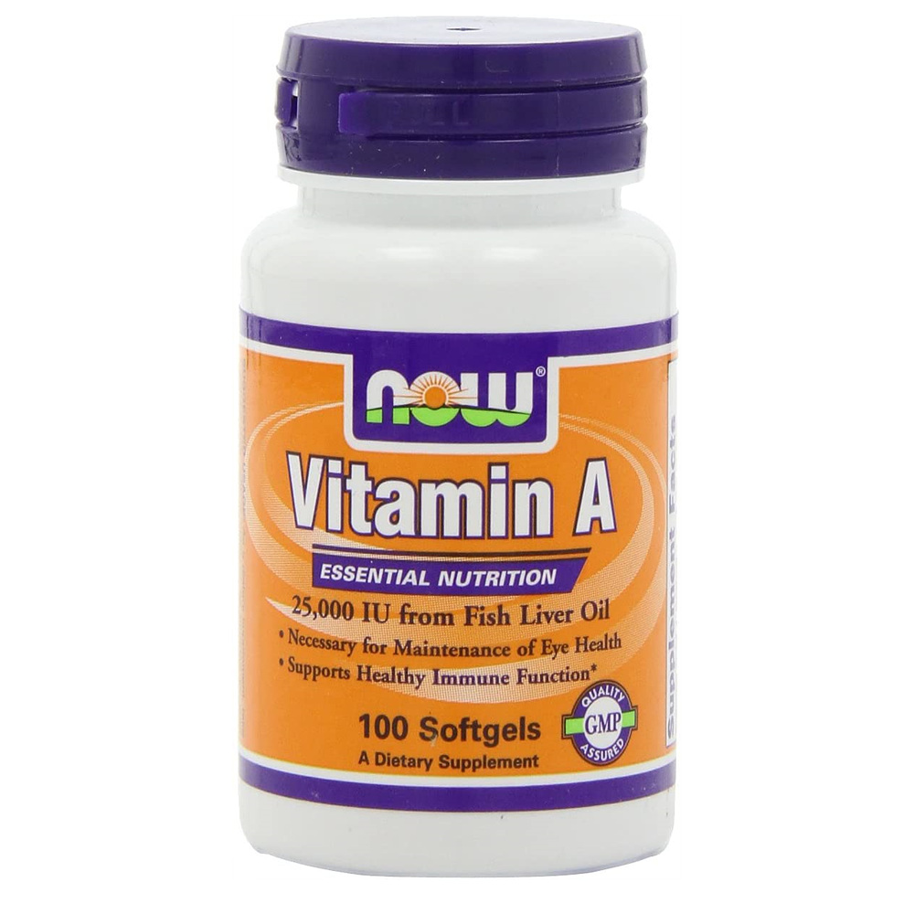 NOW <b>비타민 A 25000 Iu</b> 100 소프트젤 (Pack of 4)