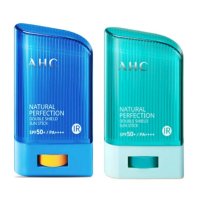 AHC 내추럴 퍼펙션 더블 쉴드 선스틱 1+1 그린 블루 22g SPF50 휴대용 선블럭