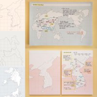 한국 세계 지도 떡 메모지 한국사 세계사 한반도 떡메 역사 지리 메모 공시생