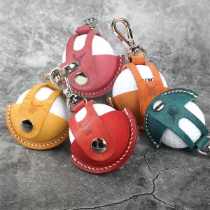 몽카바 프리미엄 가죽 골프공 수납 파우치 케이스 골프볼 홀더 볼주머니