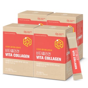 웰라이프 비타 콜라겐 스틱 (2g) 저분자 콜라겐 젤리스틱 피쉬어류 30포, 4개