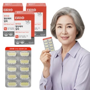 브리오 혈당케어 알파 / 바나바잎 추출물 크롬 아연 셀레늄 셀렌 영양제 60정, 3개