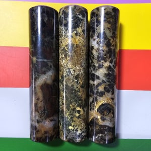 인사랑 수제도장 천연원석 흑골드벽옥 호피석 원형고급인감 선물용