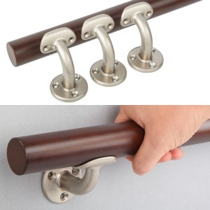 노인 장애인 안전손잡이 원목핸드레일세트 월넛35 GR 1200mm