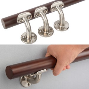 노인 장애인 안전손잡이 원목핸드레일세트 월넛35 SN 1200mm