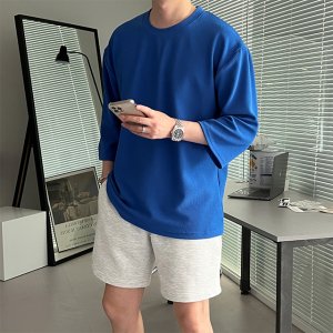 남자 반팔티 링클프리 무지티 여름 7부티셔츠 12컬러 데일리 남성 상의