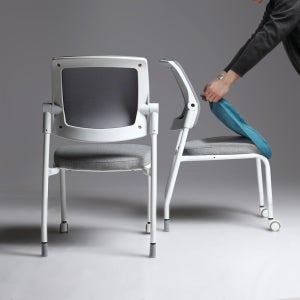 뷰티즈체어 에듀 바퀴없는 학생 책상 공부 의자 사무실 회의용 컴퓨터 틸팅형등판 팔걸이 제거