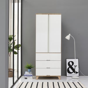 집무드 하모니 3단서랍 양문 행거형 슬림옷장 800