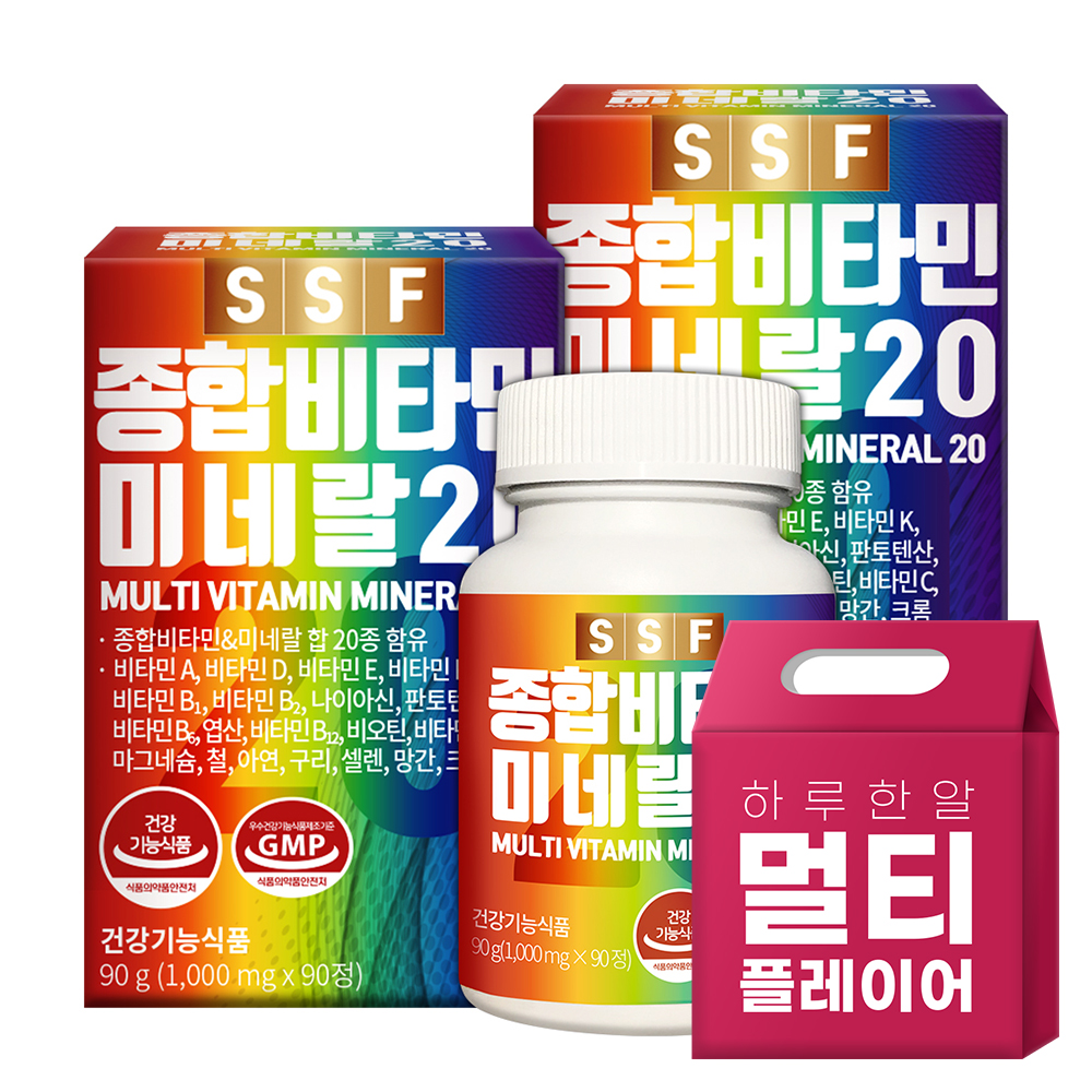 멀티 종합비타민 3개월+3개월 총 6개월분미네랄20 판토텐산 비타민B12 비오틴 순수식품