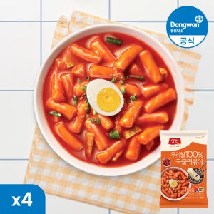 [N배송] 동원 양반 우리쌀 100% 국물떡볶이, 422g, 4개