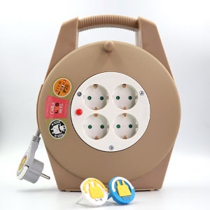 러그박스 슬림 20M 일반 크림브라운 LB-S20MYG 4구 이지콕플러그 코드릴 캠핑릴선