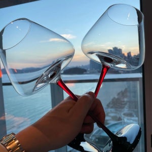 아비제 레드타이 와인잔 크리스탈 선물세트 핸드메이드 컬러스템