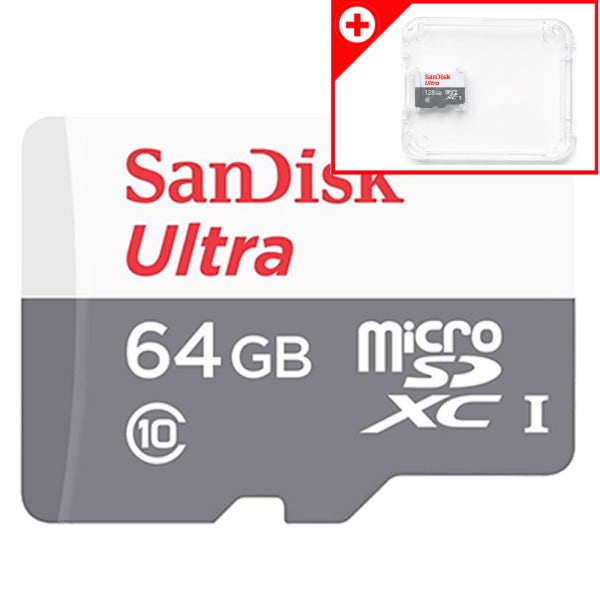 샌디스크 MICRO SD카드 64G 핸드폰 블랙박스 TF 외장 메모리 64기가 QUNR +케이스