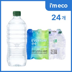 가벼운샘 에브리데이 산수음료 무라벨 생수 아임에코 1L, 24개