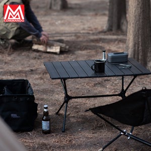 모던블랙 접이식 폴딩 롤 테이블 캠핑 휴대용 경량