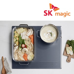 4구 더블 플렉스존 올파워 3400W 인덕션 전기레인지 독일쇼트사 클리어 트랜스 사하라블루