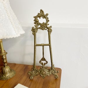 골드 황동 신주 접시 이젤 40cm 받침대 액자 책 받침대 거치대