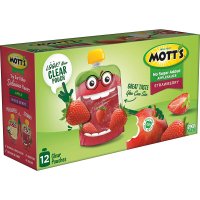 Mott’s Strawberry Applesauce 무설탕 딸기 사과 주스 91g x12개입