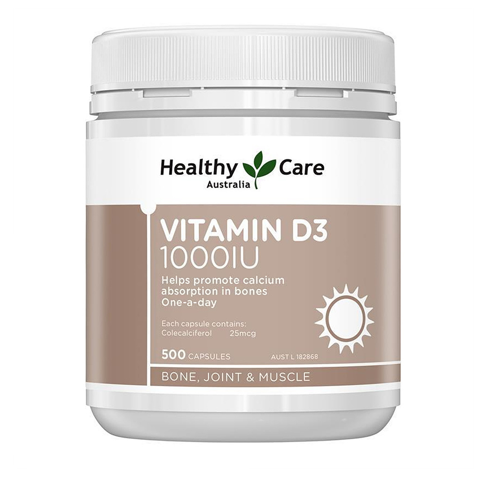Healthy Care <b>Vitamin D3</b> 헬씨케어 <b>비타민D3</b> 1000IU 500캡슐