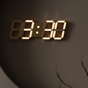 국산 루나리스 24K 금도금 샴페인골드 3D LED 벽시계 프리미엄 인테리어 벽걸이 시계