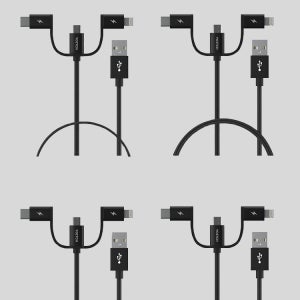 요이치 마운틴알파 고속 충전케이블 50cm + 100cm 2p + 150cm 블랙