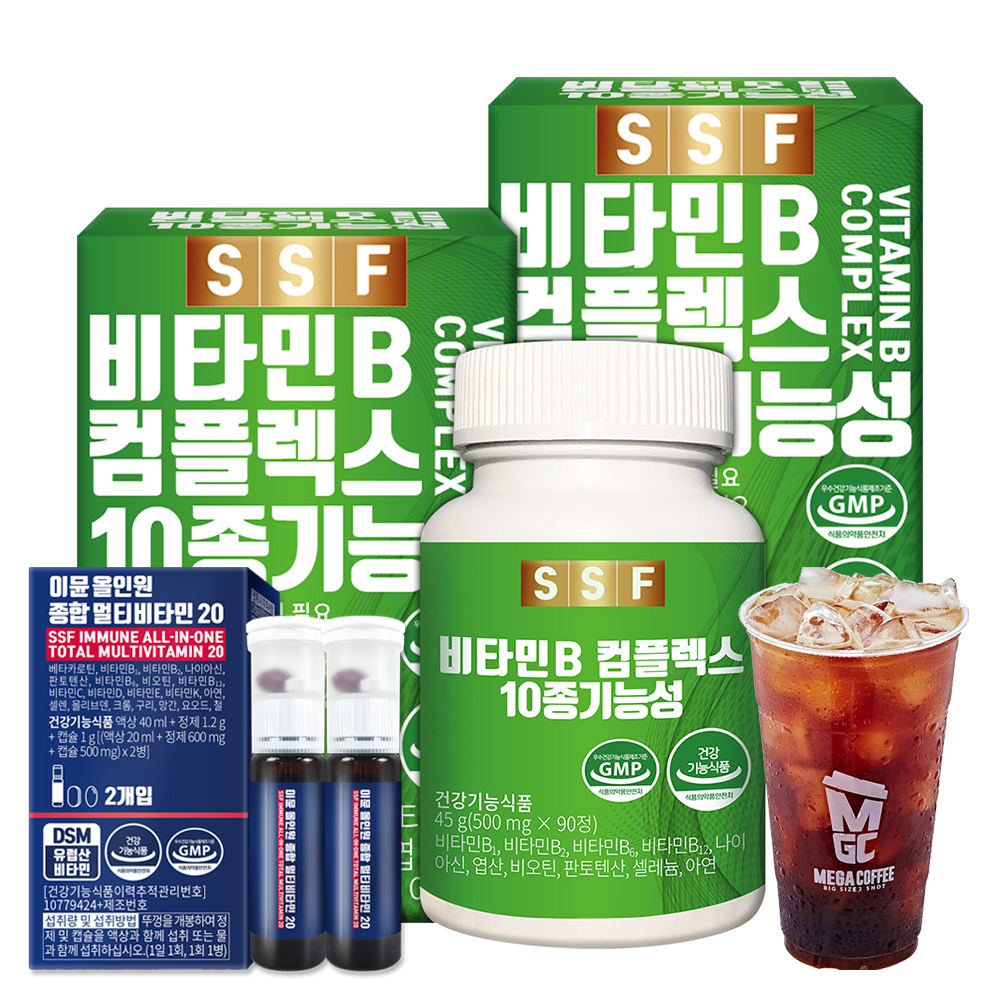 <b>비타민</b>B컴플렉스 2병 총 180정 6개월분 판토텐산 나이아신아마이드 순수식품