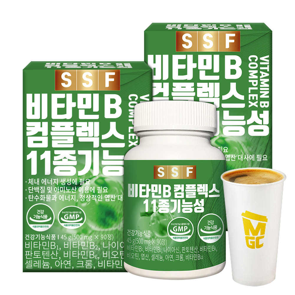 <b>비타민</b>B컴플렉스 2병 총 180정 6개월분 판토텐산 나이아신아마이드 순수식품