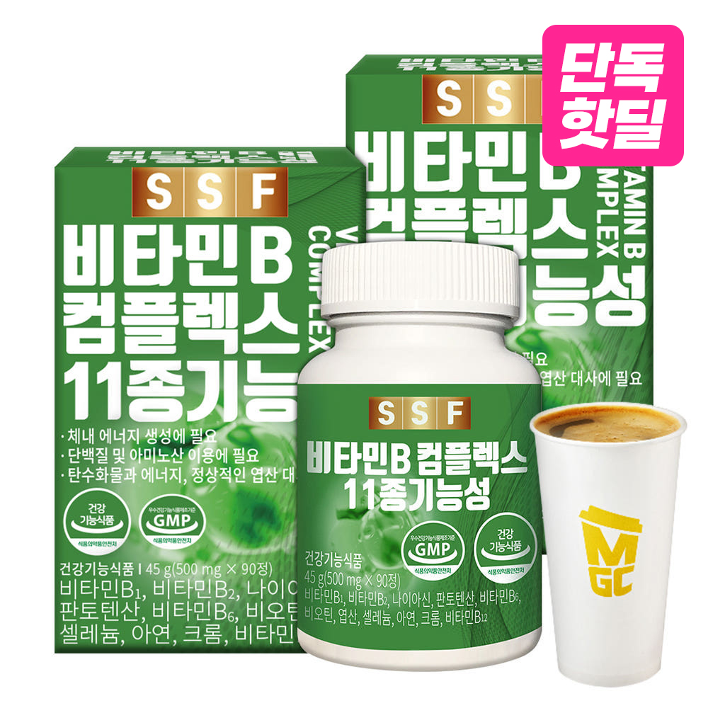 비타민B컴플렉스 2병 총 180정 6개월분 판토텐산 나이아신아마이드 순수식품
