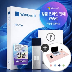 [한국MS정품인증점] 윈도우 11 Windows Home FPP 처음사용자용 영구제품키 설치 USB포함