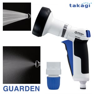 TAKAGI 분사기 프로그립 가든 (원예용/6종살수/고무그립/원터치결속/원클릭/유량조절) 커넥터포함/호스노즐 물분사기 살수기 물뿌리개