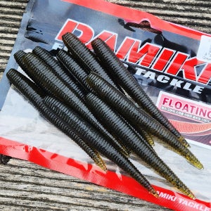 다미끼 스팅거 플로팅 광어 다운샷웜 캐스팅 배스루어 001 그린펌킨, 10cm(4인치)