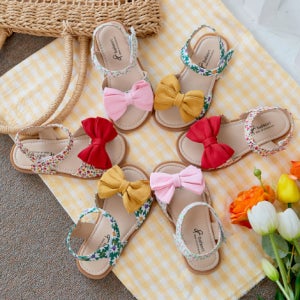 아동샌들 임산부선물 조카선물 꼬까모아 발소리 베이비잼 BB373 꽃리본샌들