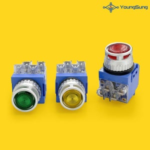 용성전기 누름버튼 스위치 YSNPBL3-O24A 전구타입 조광형 PBL 30파이 DC24V