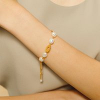 자체제작 오젤 패션 빈티지 유니크 진주 팔찌 Glaze Pearl Bracelet 포인트 팔찌