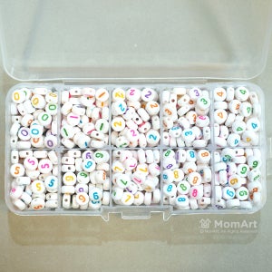 맘아트 숫자 원형 구슬 7mm 대용량 컬러 혼합 비즈 키링 팔찌 목걸이