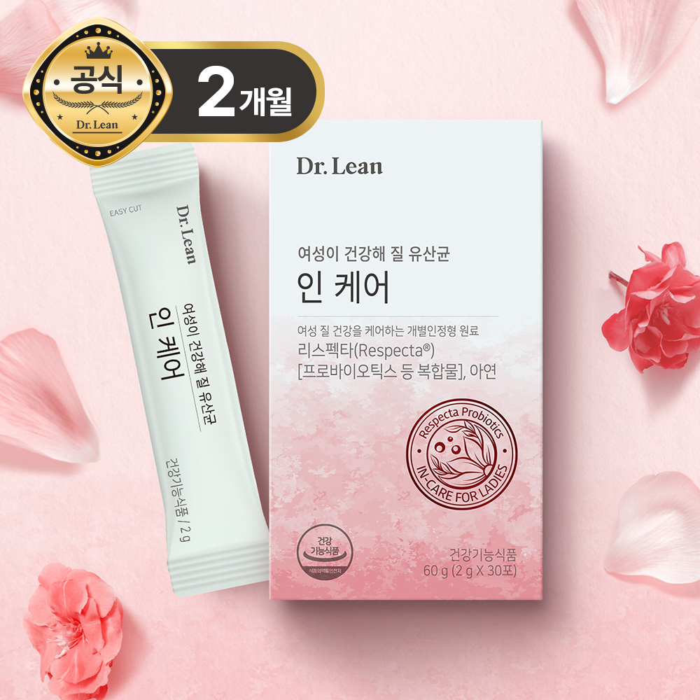 [2개월] 닥터린 인케어 리스펙타 프로바이오틱스 질 건강 기능성 유산균 30포, 2개