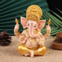 gold lord ganesha buddha 동상 코끼리 신 조각 ganesh 인형 홈 정원 buddha decoration statues