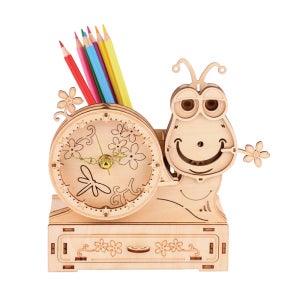 움직이는 자장가 크리스마스 우드 수동 제작 하우스 뮤직박스 연필꽂이 달팽이 시계 오르골